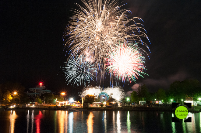 Canada Day Fireworks over Ontario Place in Toronto