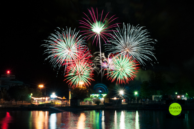 Canada Day Fireworks over Ontario Place in Toronto