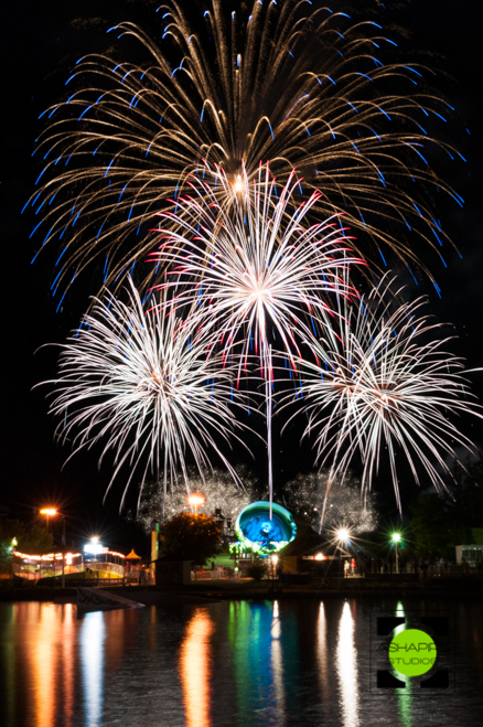 Canada Day Fireworks over Ontario Place in Toronto