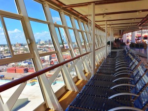 Whether for lounging, reading, napping or just looking down on water and citiscapes, Deck 15 offers lots of lounge chairs on the Royal Caribbean Allure of the Seas