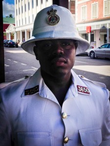 The Bahamian police uniform features some old-timey charm