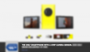 Ad for a Nokia Lumia 1020 with the megapixel count highlighted as the primary feature