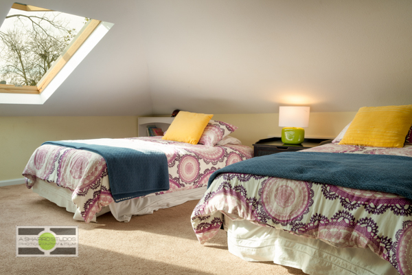 The upstairs vaulted ceiling bedroom of a Phinney Ridge Craftsman-style Nice Seattle Home - Listing soon!  ©2014 Ari Shapiro - AShapiroStudios.com