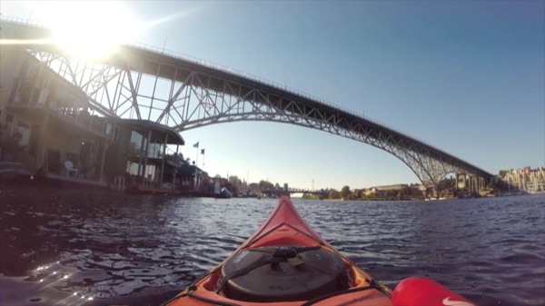 On a late summer day, I kayaked from the Northwest Outdoor Center to the Ballard Bridge and back, passing Fremont and the Fremont Bridge and Seattle Pacific University.  ©2014 Ari Shapiro - AShapiroStudios.com