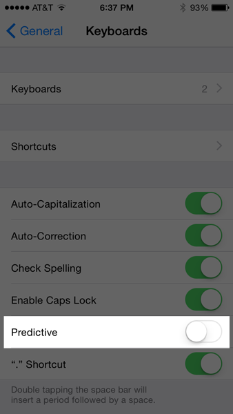 iOS 8 Quick Tip - Making Predictive Text Go Away.  ©2014 Ari Shaprio - AShapiro Studios