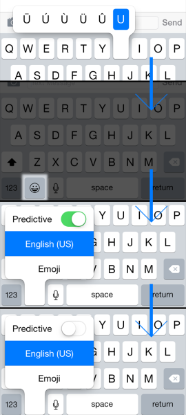 Turning off predictive text in iOS 8 can now be done with one finger from the keyboard!  A Quick Tip from AShapiroStudios.com