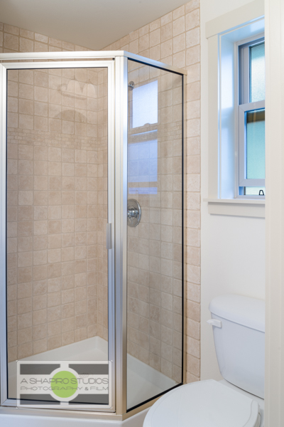 One of three en suite bathrooms in a Fremont Townhouse, listing soon.  Seattle Real Estate Photography ©2015 Ari Shapiro - AShapiroStudios.com