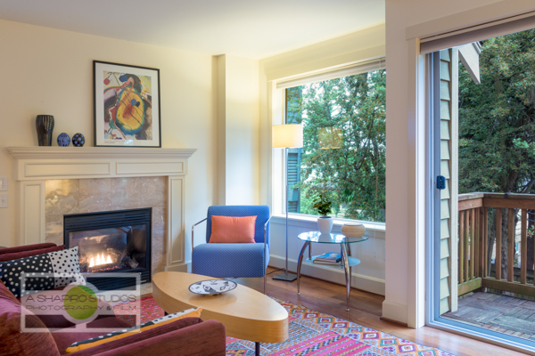 The living room of a Fremont Townhouse, listing soon.  Seattle Real Estate Photography ©2015 Ari Shapiro - AShapiroStudios.com