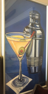 Will Rafuse framed art print - Martini. Silver metal frame with wall mount. Measures 12.5"w x 22.5"h $30