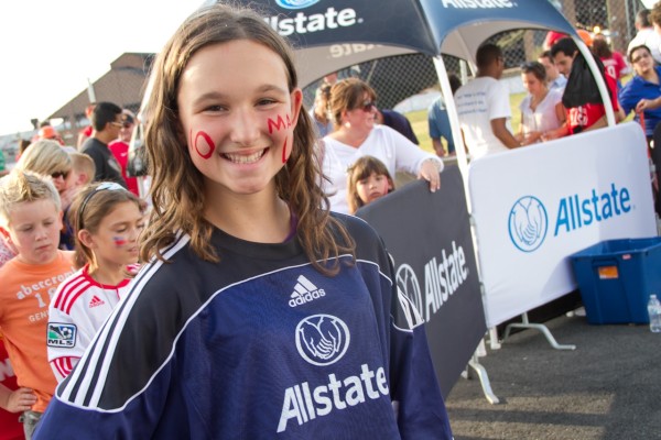 Fans go wild in the sponsor village with Allstate at Mexico Men's National Team Futbol (Soccer) matches. Event Photography - AShapiroStudios.com