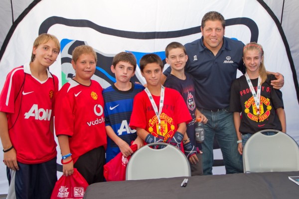 Fans go wild in the sponsor village with Allstate at Mexico Men's National Team Futbol (Soccer) matches. Event Photography - AShapiroStudios.com