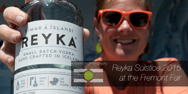 Sponsors of the Solstice Festival in Seattle's Fremont neighborhood, Reyka Vodka had cocktails, T's and shades ready! Seattle Event Photography ©2015 Ari Shapiro - AShapiroStudios.com