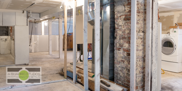 The open basement of a Ballard updated Craftsman house.  Seattle Real Estate Photography ©2015 Ari Shapiro - AShapiroStudios.com