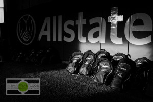 Backpacks filled with soccer kit items - gifts for players at Soccer Centro - lined up and ready to be opened. Houston Event Photography ©2015 Ari Shapiro - AShapiroStudios.com