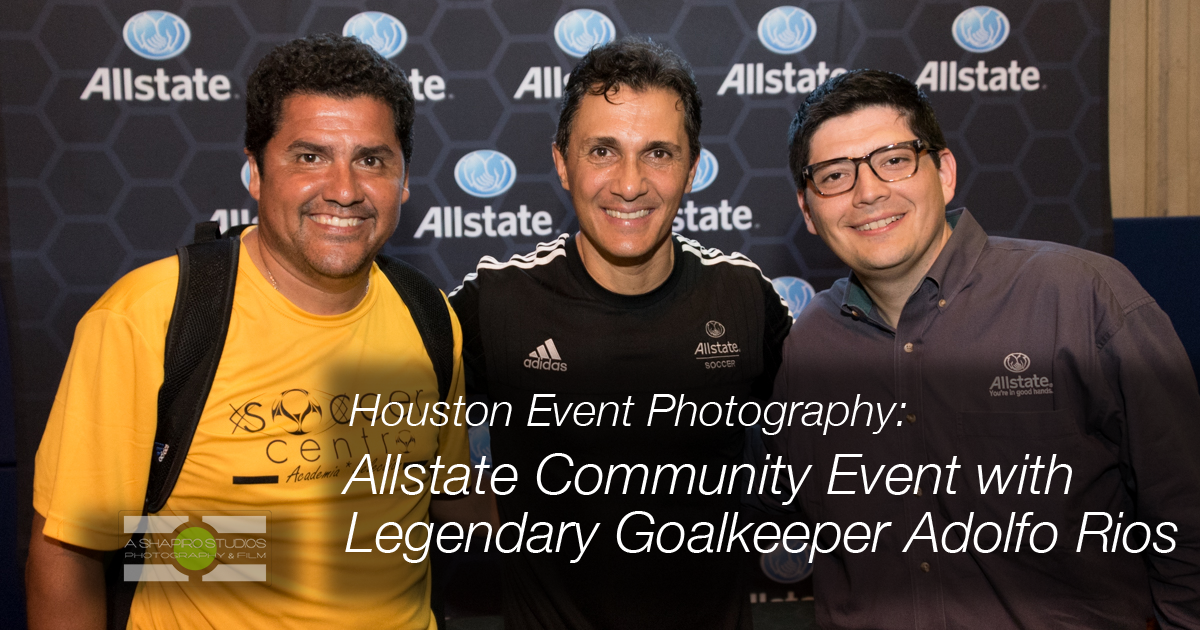 As part of their commitment to local communities, Allstate worked with local youth center Soccer Centro to support with renovations and to benefit the players with uniforms and equipment. The players were also treated to goalie drills with legendary Mexico National Team Goalkeeper Adolfo Rios, who also gave the kids tickets to that week's friendly match between Mexico and Honduras at NRG Stadium. Houston Event Photography ©2015 Ari Shapiro - AShapiroStudios.com